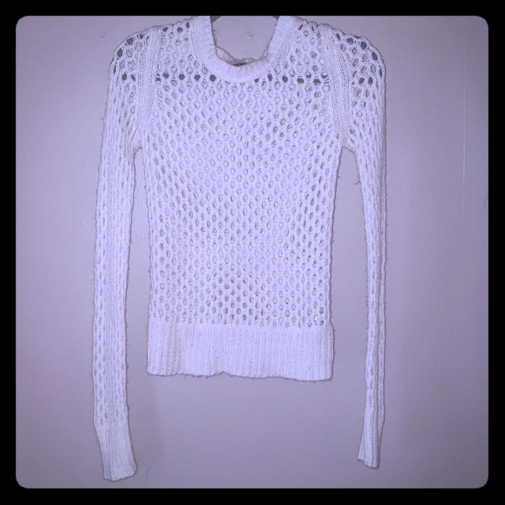 White, pattern designed Sweater